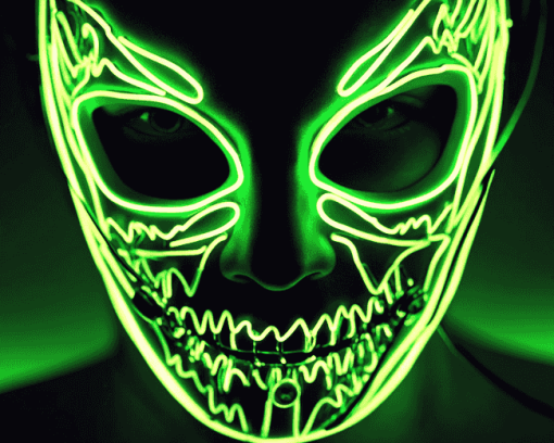 Green Neon Mask Animation Diamond Painting