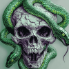 Green Snake Skull Diamond Painting