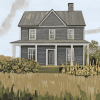 Grey Country House Diamond Painting