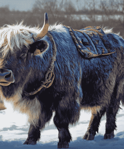 Grey Majestic Yak Diamond Painting