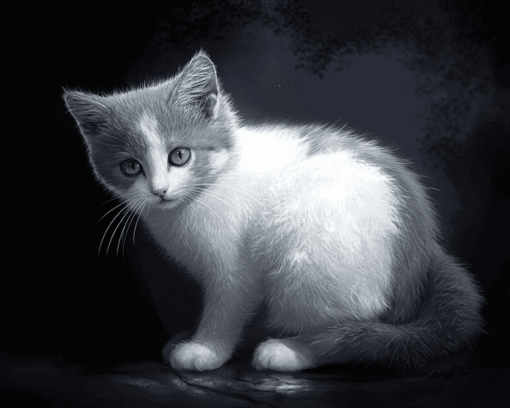 Grey and White Cats Diamond Painting