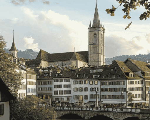 Grossmunster Zurich Landmark Diamond Painting