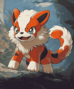 Growlithe Pokemon Anime Diamond Painting