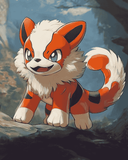 Growlithe Pokemon Anime Diamond Painting