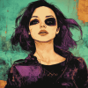 Grunge Lady Animation Diamond Painting