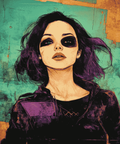 Grunge Lady Animation Diamond Painting