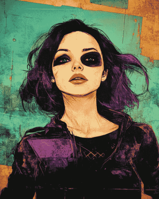 Grunge Lady Animation Diamond Painting