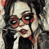 Grunge Lady Cartoon Diamond Painting