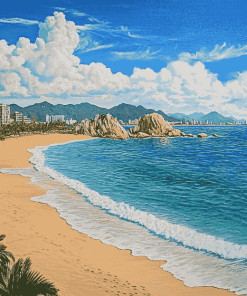 Guerrero Beach Seascape Diamond Painting