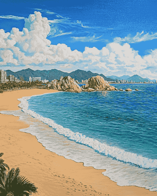 Guerrero Beach Seascape Diamond Painting