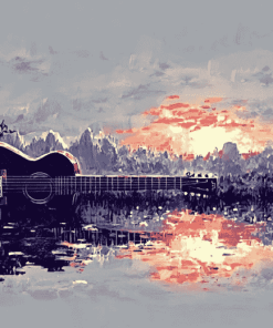 Guitar Landscape Scenic Diamond Painting