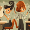 Hairdresser Animation Diamond Painting