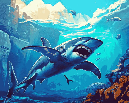 Hammerhead Shark Cartoon Diamond Painting