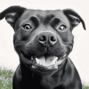 Happy Black Staffy Diamond Painting