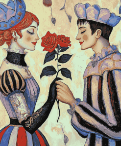 Harlequin Rose Romance Diamond Painting