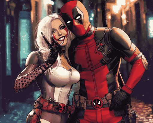 Harley Quinn Deadpool Crossover Diamond Painting