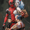 Harley Quinn and Deadpool Animation Diamond Painting