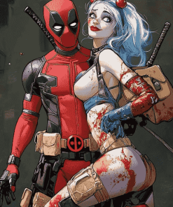 Harley Quinn and Deadpool Animation Diamond Painting