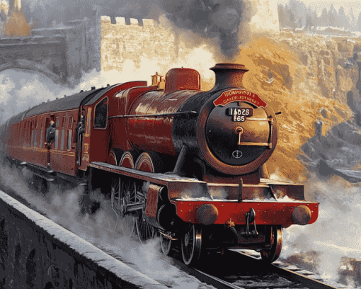 Hogwarts Express Steam Train Diamond Painting