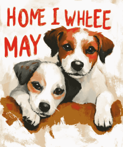 Home with Dogs Quotes Diamond Painting