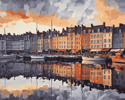 Honfleur Cityscape Diamond Painting