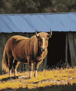 Horse Barn Landscape Diamond Painting