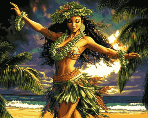 Hula Girl Animation Diamond Painting