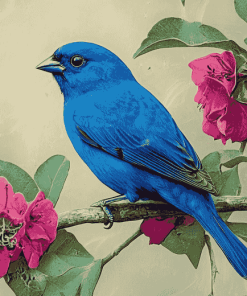 Indigo Bunting Bird Diamond Painting