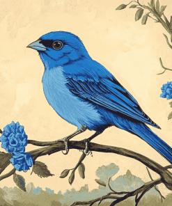 Indigo Bunting Bird Diamond Painting