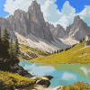 Italian Mountains and Lakes Diamond Painting