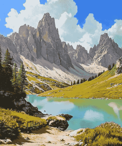 Italian Mountains and Lakes Diamond Painting