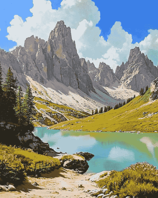 Italian Mountains and Lakes Diamond Painting