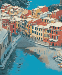 Italian Vernazza Cityscape Diamond Painting