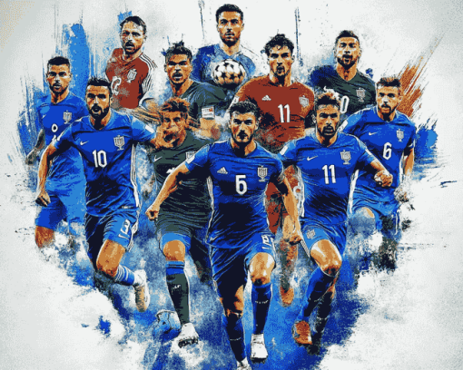 Italy Azurri Football Team Diamond Painting