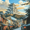 Japanese Buildings Scene Diamond Painting