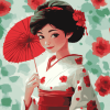 Japanese Woman Cartoon Diamond Painting