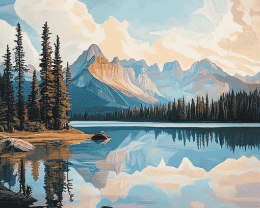 Jasper National Park Landscape Diamond Painting