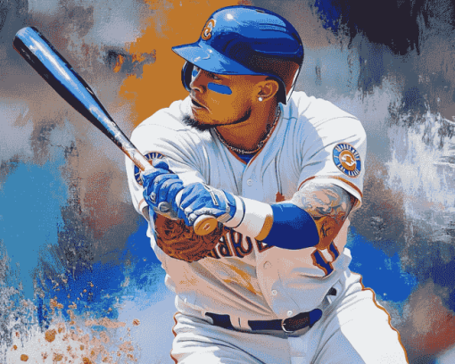 Javier Baez Famous Baseballer Diamond Painting