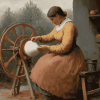 Jean Francois Millet Woman Spinning Diamond Painting