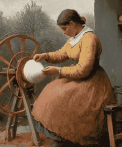 Jean Francois Millet Woman Spinning Diamond Painting