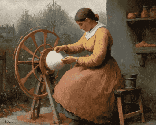 Jean Francois Millet Woman Spinning Diamond Painting