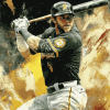 Jed Lowrie Baseball Diamond Painting