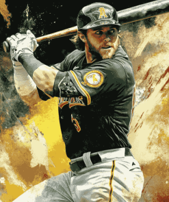 Jed Lowrie Baseball Diamond Painting