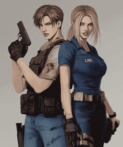 Jill And Leon Resident Evil Diamond Painting