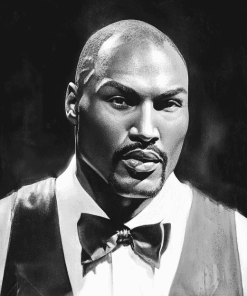 Karl Malone Black and White Diamond Painting