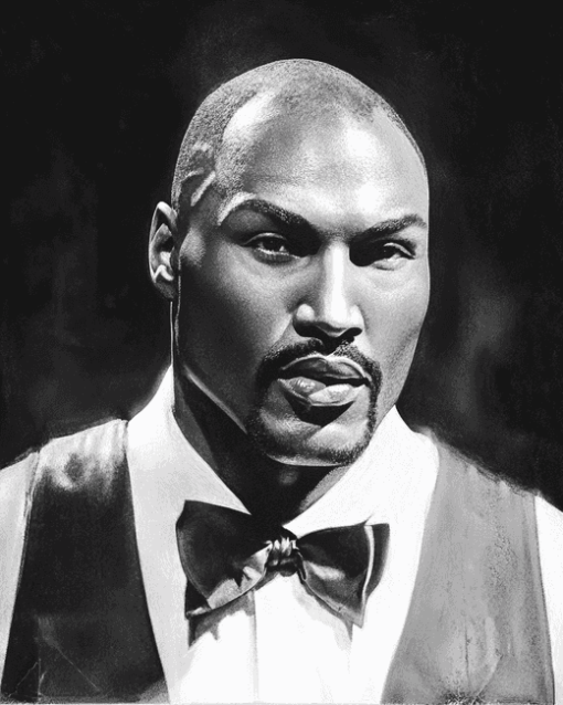 Karl Malone Black and White Diamond Painting