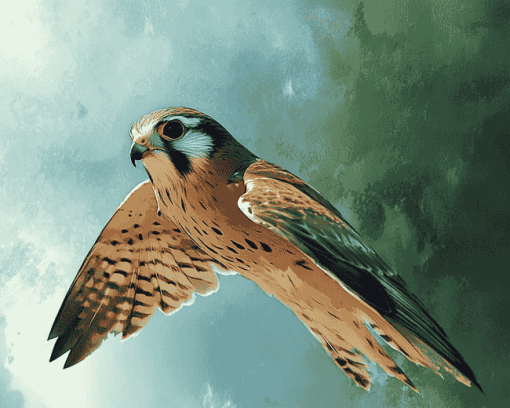 Kestrel Bird Masterpiece Diamond Painting