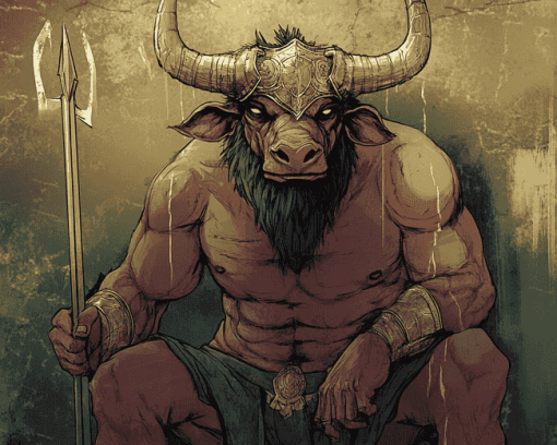 King Minotaur Beast Fantasy Diamond Painting