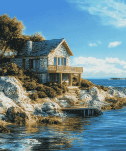 LUXURY SEASIDE COTTAGE SCENERY DIAMOND PAINTING