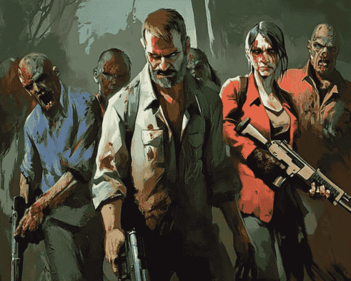 Left 4 Dead Video Game Characters Diamond Painting